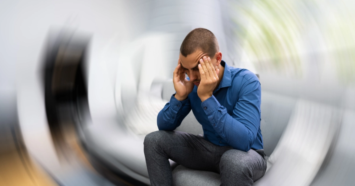 A man dizzy with brain fog